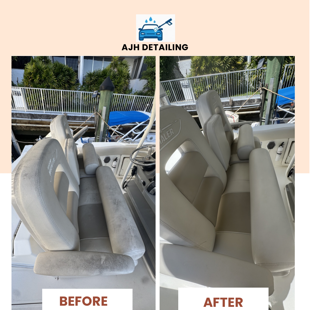 Boat seats before and after detail