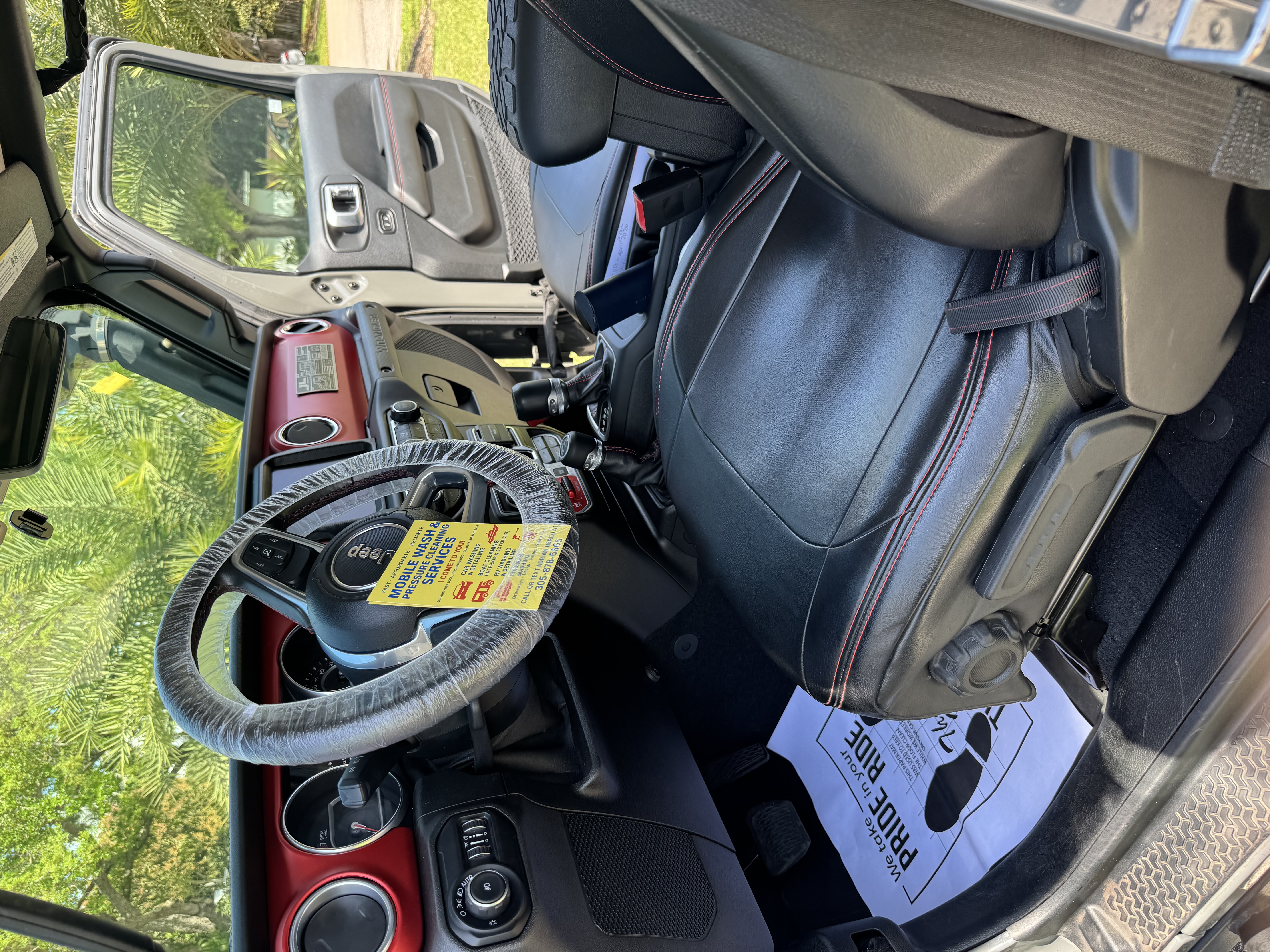 Clean Jeep Wrangler interior after detail