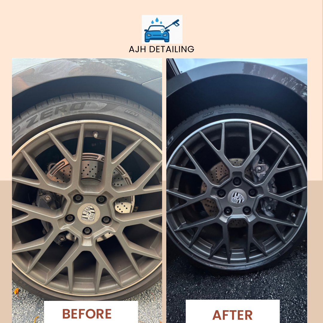 Wheel before and after deep clean